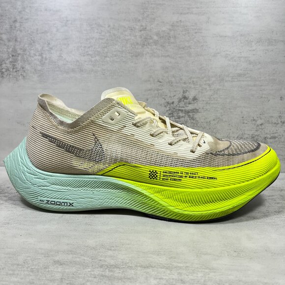 Nike ZoomX Vaporfly Next% Running Shoes - Men's Size 10.5 - Tan Yellow - Picture 4 of 12